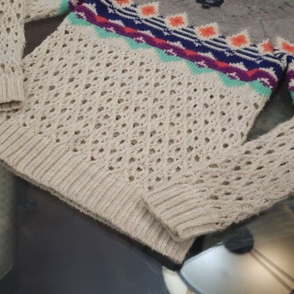 AMERICAN EAGLE KNIT CHUNKY WOOL MULTICOLOR SWEATER - Picture 4 of 6